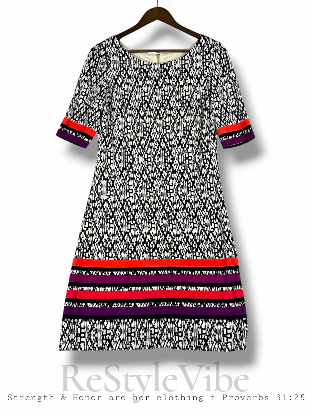 LA NOUVELLE RENAISSANCE Women’s Size 8 Dress Mini Sheath Patterned Stretch